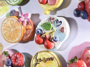 Grossista calamita colorata resina frutta