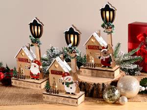 maisons en gros lumières de paysage de Noël