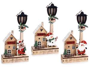 maisons en gros lumières de paysage de Noël