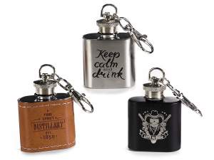 Llavero de matraz de acero de calidad alimentaria para licor