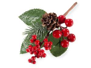 Natale mazzolino pick decorativo bacche