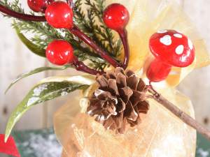 Grossista pick natale innevato pigna