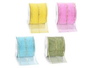 Wholesale gold lamé mesh ribbons