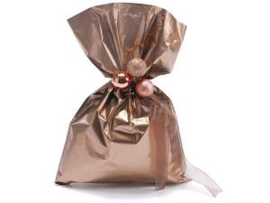 Metallic gift  bag brown