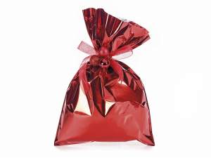 Metallic gift  bag red