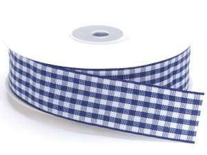 Wholesale blue white gingham ribbon