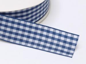 Wholesale blue white gingham ribbon