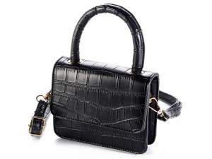 Grossisti borse mini bag similpelle nera coccodril