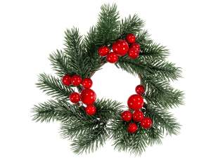 ingrosso mini ghirlanda natale bacche pino