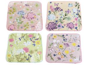 serviette magique en gros fleurs compressées