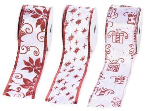 Christmas glitter ribbon wholesaler