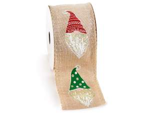 Wholesale jute glitter santa claus ribbon