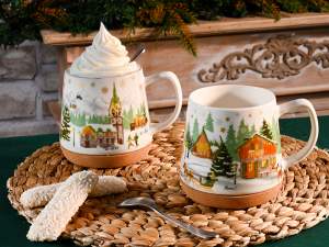 tasse de Noël en porcelaine en gros