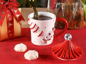 gros mug en céramique couvercle de Noël