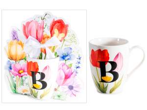 Mug à fleurs initiales en gros