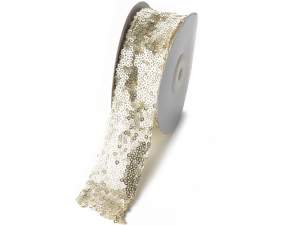 Ingrosso nastro champagne paillettes modellabile