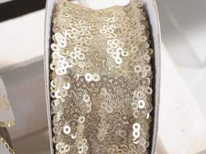 Ingrosso nastro champagne paillettes modellabile