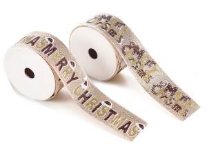 Grossista nastro natale champagne decori oro