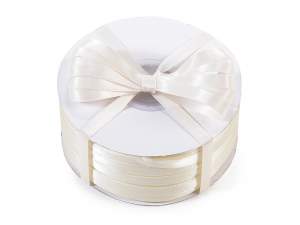 Ingrosso nastro doppio raso color bianco