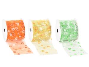 Grossisti nastri organza stampa fiori