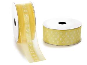 Ingrosso nastro organza raso colorato fiorellini