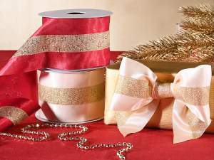 ingrosso nastri oro rosso natale