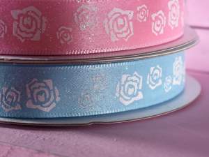 Grossista nastro raso azzurro con glitter