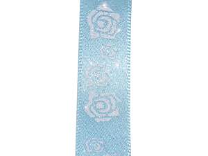Grossista nastro raso azzurro con glitter