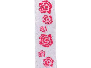 Grossista nastro raso bianco  glitter