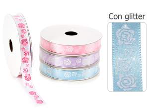 Grossista nastro raso glitter