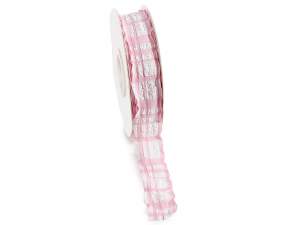 ingrosso nastri rosa quadretti