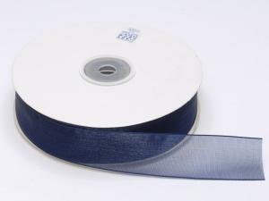 Ingrosso nastro organza blu notte
