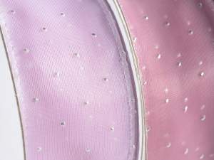 Grossisti nastri organza pois argento