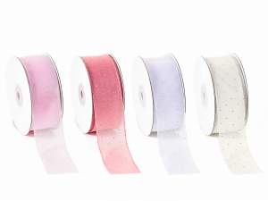 Grossisti nastri organza pois argento