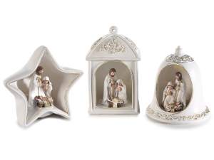 Wholesale nativity scenes led light gold details