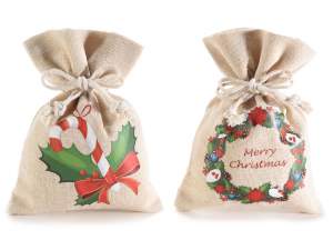 Natural cotton christmas bags wholesaler