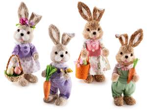wholesale decorative easter rabbits in fiber