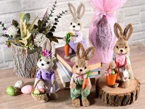 wholesale decorative easter rabbits in fiber