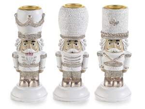 Wholesale glitter nutcracker candle holder