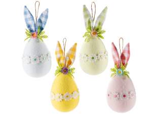 décoration en gros oeufs lapin à suspendre pâques