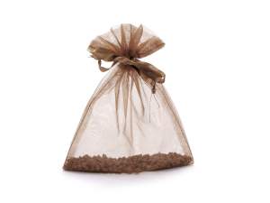 Sacchetto organza marrone cioccolato