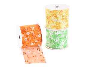 wholesalers organza ribbon flower print