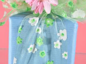 wholesalers organza ribbon flower print