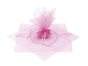 Wholesale tulle organza pink drawstring