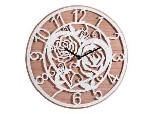 Ingrosso orologio pèarete legno rose