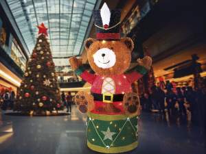 Ingrosso vetrina natale luci orsetto luminoso