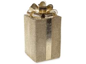 ingrosso pacco regalo decorativo oro