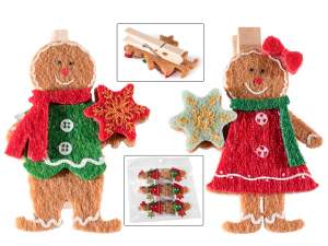 Agrafe de rufe din lemn cu ridicata Gingerbread