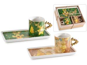 Venta al por mayor de tazas navideñas doradas con