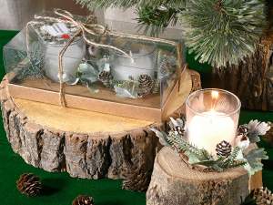 Mayorista vela navideñas de vidro de la guirnalda